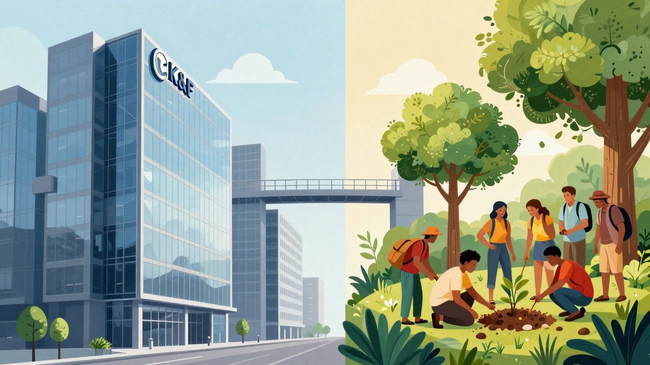 Conceptual art contrasting private equity ownership with independent sustainable travel