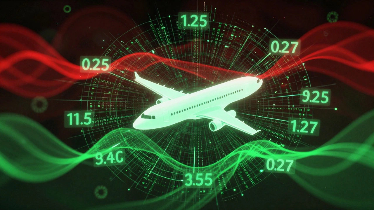 Abstract visualization of airline pricing algorithms and data streams