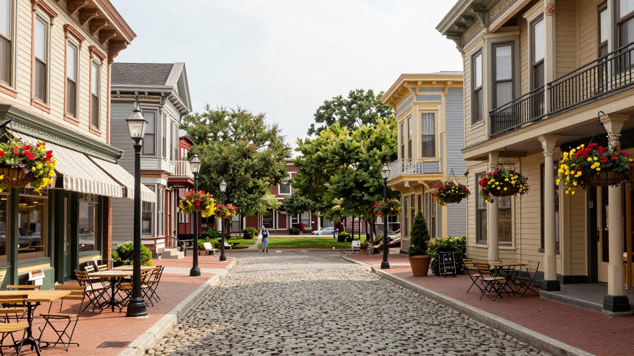 Historic Victorian street in Madison, Indiana