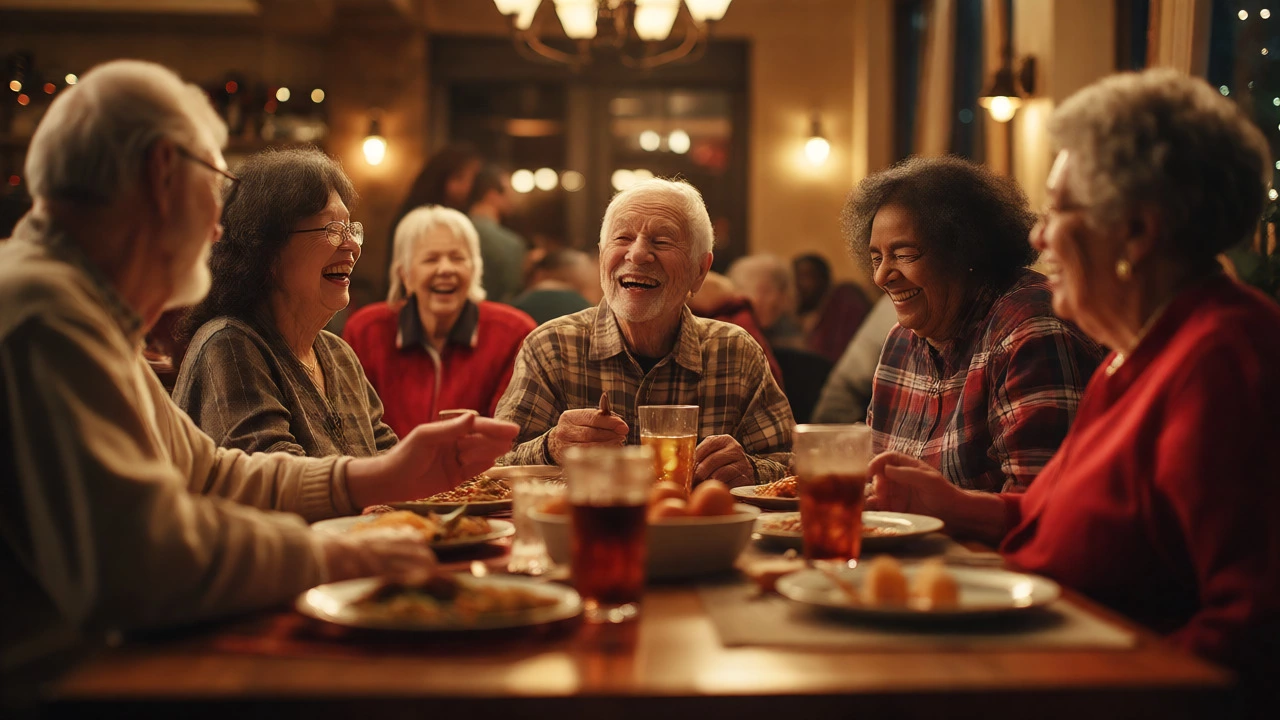Family enjoying relaxed dinner at restaurant together